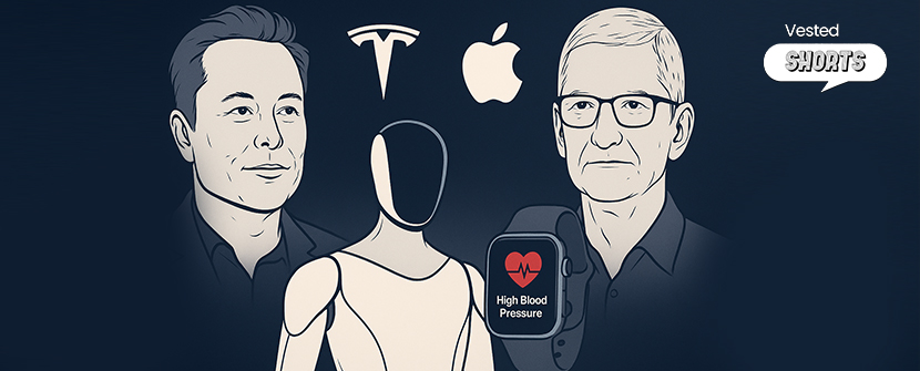Vested Shorts: Tesla pivots to robots as earnings drop 30%, Apple Watch FDA nod for hypertension targets 1.3B patients, Alibaba jumps 80% YTD, Infosys unveils $2B buyback after 20% stock slide