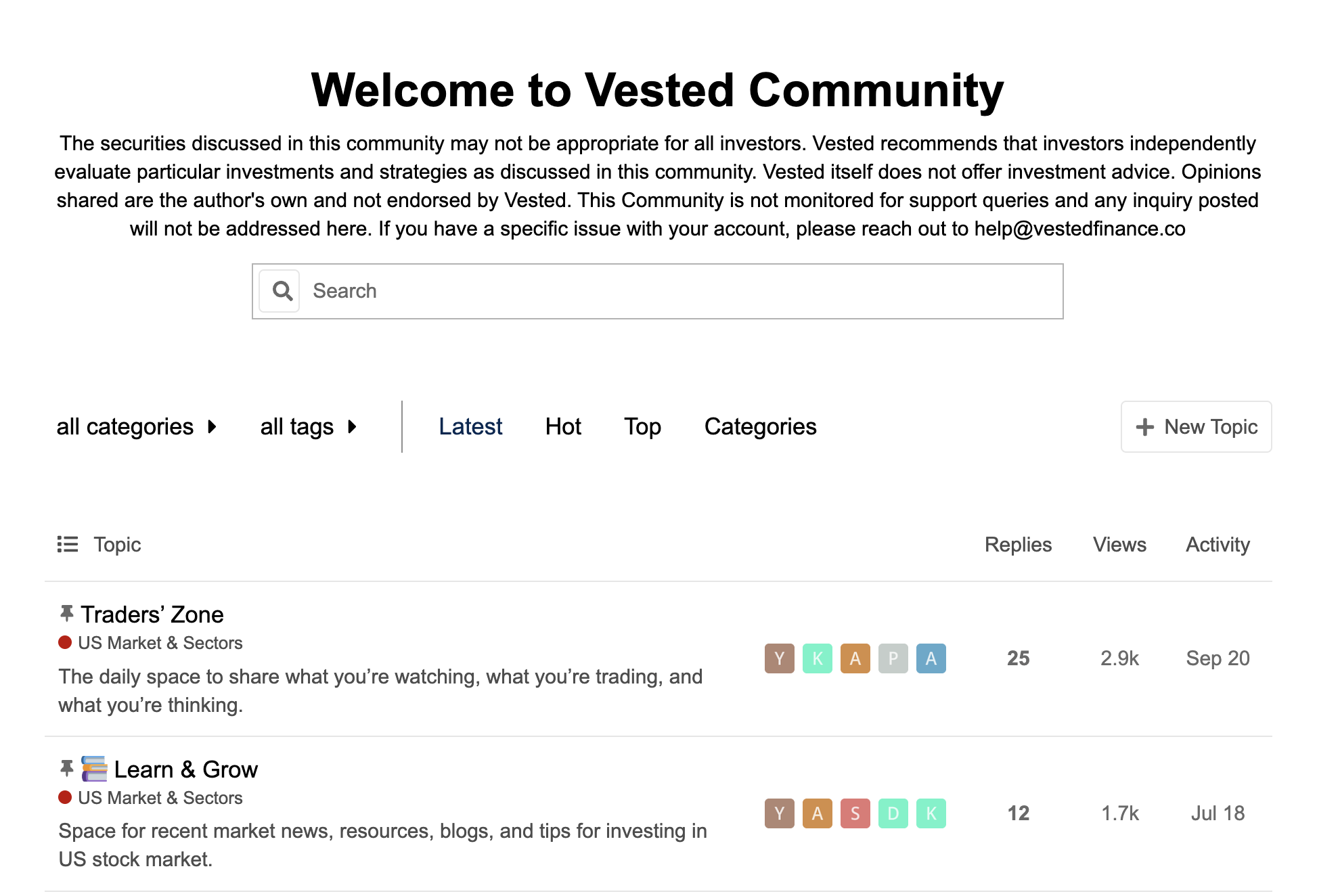 welcome to vested community
