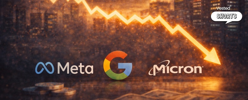 Vested Shorts: Meta down 10% on $375M verdict and “Big Tobacco” concerns, Alphabet down 9% on AI capex and legal overhang, and Micron down 15% on pricing and AI efficiency fears