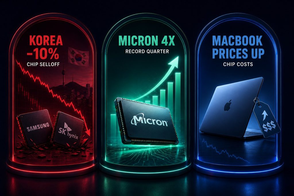 Vested Shorts: Korean markets crashed 10% on AI fears, but Micron grew 4X in a record quarter, and Apple raised MacBook prices over it. But why?